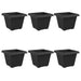 Vază pătrată pentru flori 6 pcs Negru 43 x 43 x 33,5 cm Plastic - WALTI WALTI