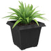 Vază pătrată pentru flori 6 pcs Negru 43 x 43 x 33,5 cm Plastic - WALTI WALTI