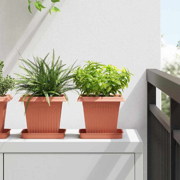 Vază pătrată pentru flori 24 pcs Roșu cărămidă 16 x 16 x 14 cm - WALTI WALTI