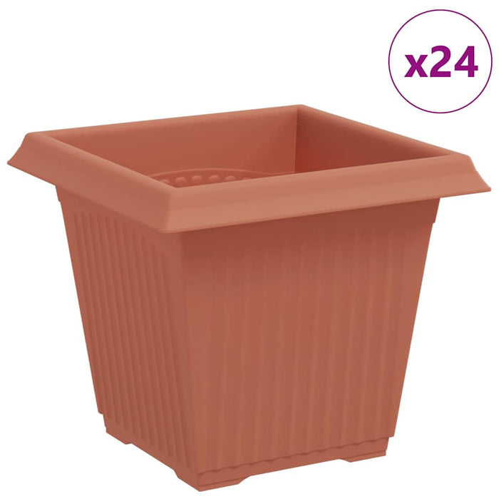 Vază pătrată pentru flori 24 pcs Roșu cărămidă 16 x 16 x 14 cm - WALTI WALTI