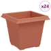 Vază pătrată pentru flori 24 pcs Roșu cărămidă 16 x 16 x 14 cm - WALTI WALTI