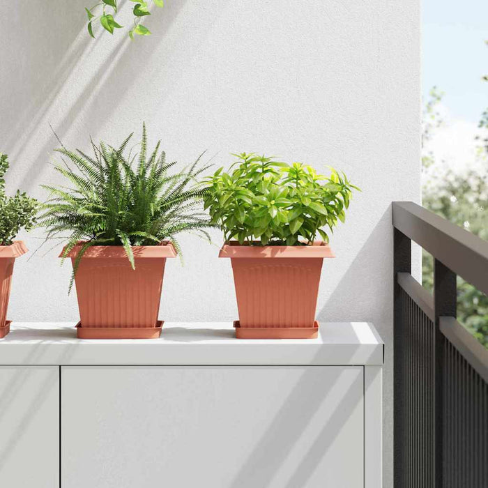 Vază pătrată pentru flori 24 pcs Roșu cărămidă 20 x 20 x 16 cm - WALTI WALTI