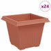 Vază pătrată pentru flori 24 pcs Roșu cărămidă 20 x 20 x 16 cm - WALTI WALTI