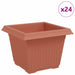 Vază pătrată pentru flori 24 pcs Roșu cărămidă Plastic - WALTI WALTI