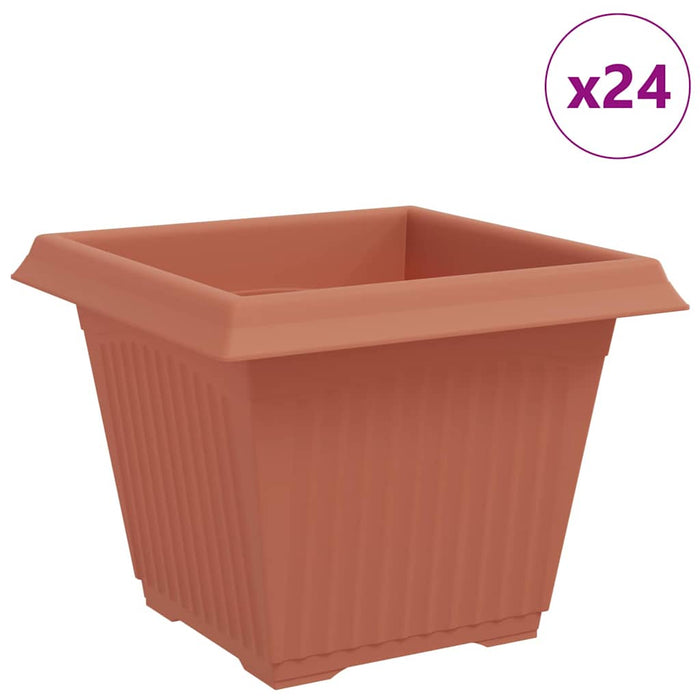 Vază pătrată pentru flori 24 pcs Roșu cărămidă Plastic - WALTI WALTI