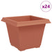 Vază pătrată pentru flori 24 pcs Roșu cărămidă Plastic - WALTI WALTI