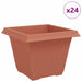Vază pătrată pentru flori 24 pcs Roșu cărămidă Plastic - WALTI WALTI