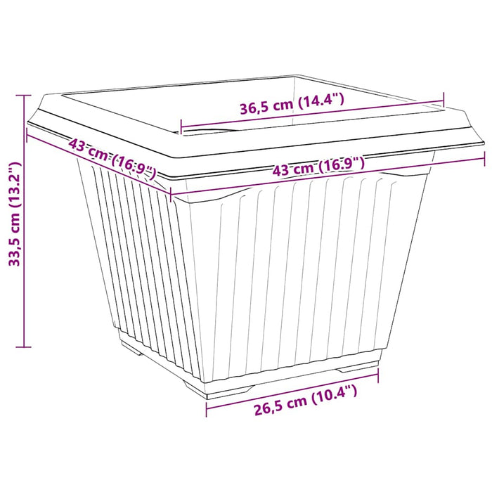 Vază pătrată pentru flori 24 pcs Roșu cărămidă Plastic - WALTI WALTI