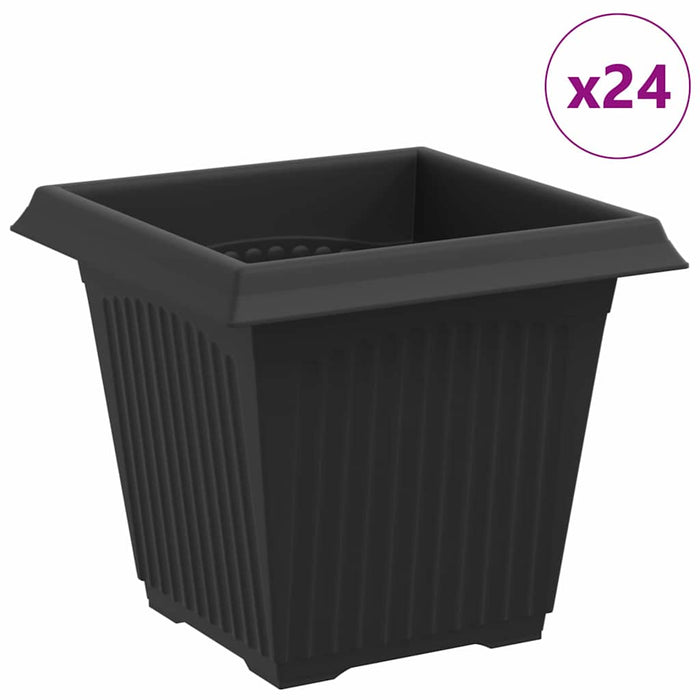 Vază pătrată pentru flori 24 pcs Negru 16 x 16 x 14 cm Plastic - WALTI WALTI