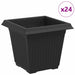 Vază pătrată pentru flori 24 pcs Negru 16 x 16 x 14 cm Plastic - WALTI WALTI