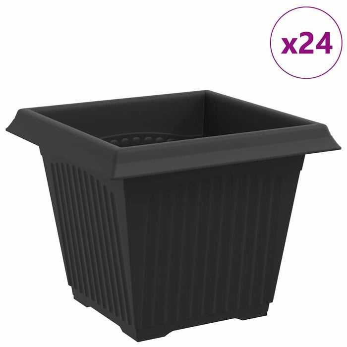 Vază pătrată pentru flori 24 pcs Negru 20 x 20 x 16 cm Plastic - WALTI WALTI