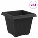 Vază pătrată pentru flori 24 pcs Negru 20 x 20 x 16 cm Plastic - WALTI WALTI