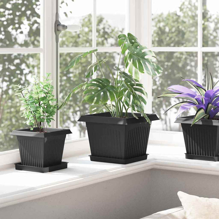 Vază pătrată pentru flori 24 pcs Negru 23 x 23 x 17,5 cm - WALTI WALTI