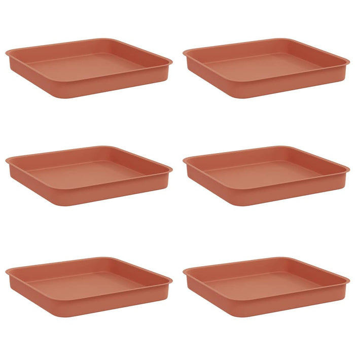 Tavă Pătrată pentru Flori 6 pcs Roșu cărămidă 15 x 15 x 2 cm - WALTI WALTI