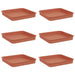 Tavă Pătrată pentru Flori 6 pcs Roșu cărămidă 15 x 15 x 2 cm - WALTI WALTI