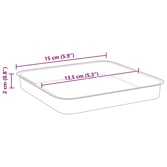 Tavă Pătrată pentru Flori 6 pcs Roșu cărămidă 15 x 15 x 2 cm - WALTI WALTI