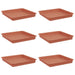 Tavă Pătrată pentru Flori 6 pcs Roșu cărămidă 18 x 18 x 2 cm - WALTI WALTI