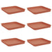 Tavă Pătrată pentru Flori 6 pcs Roșu cărămidă 21 x 21 x 2 cm - WALTI WALTI
