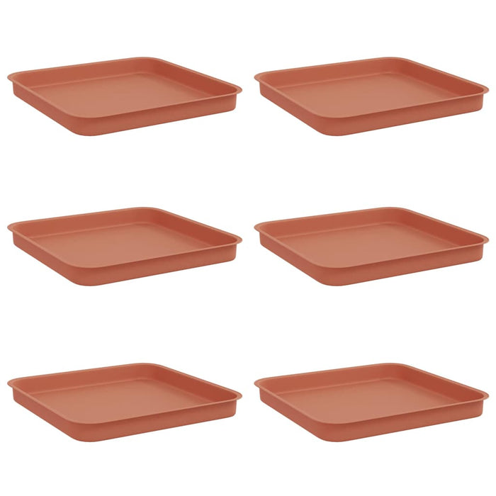 Tavă Pătrată pentru Flori 6 pcs Roșu cărămidă Plastic - WALTI WALTI