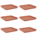 Tavă Pătrată pentru Flori 6 pcs Roșu cărămidă 32 x 32 x 2,5 cm - WALTI WALTI
