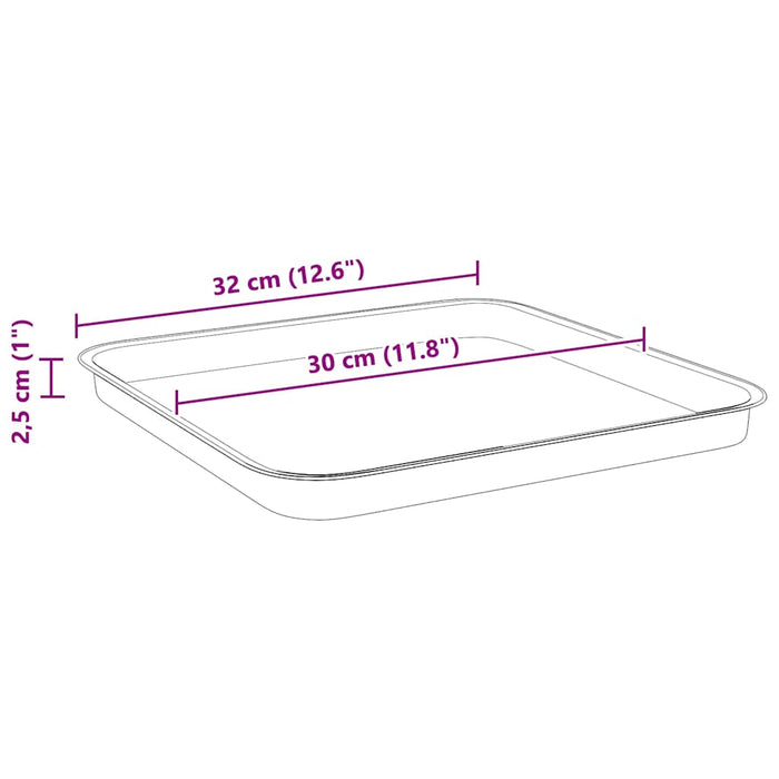 Tavă Pătrată pentru Flori 6 pcs Roșu cărămidă 32 x 32 x 2,5 cm - WALTI WALTI