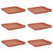 Tavă Pătrată pentru Flori 6 pcs Roșu cărămidă 36 x 36 x 2.5 cm - WALTI WALTI
