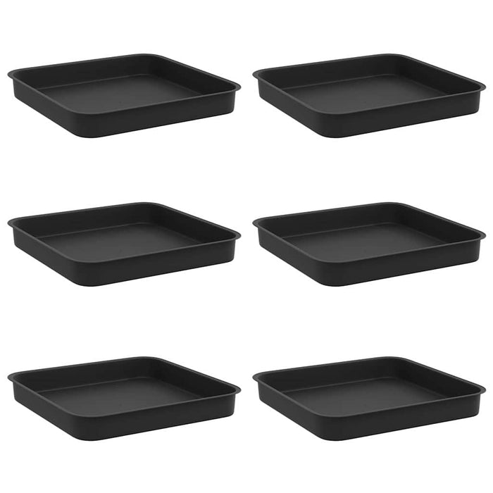 Tavă Pătrată pentru Flori 6 pcs Negru 15 x 15 x 2 cm Plastic - WALTI WALTI