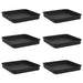 Tavă Pătrată pentru Flori 6 pcs Negru 15 x 15 x 2 cm Plastic - WALTI WALTI