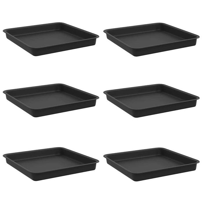Tavă Pătrată pentru Flori 6 pcs Negru 18 x 18 x 2 cm Plastic - WALTI WALTI