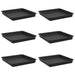 Tavă Pătrată pentru Flori 6 pcs Negru 18 x 18 x 2 cm Plastic - WALTI WALTI