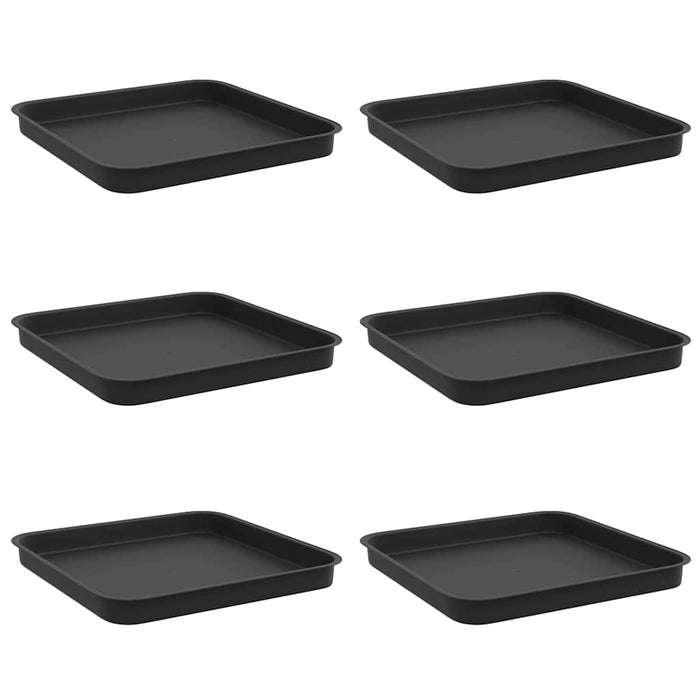 Tavă Pătrată pentru Flori 6 pcs Negru 21 x 21 x 2 cm Plastic - WALTI WALTI