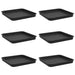Tavă Pătrată pentru Flori 6 pcs Negru 21 x 21 x 2 cm Plastic - WALTI WALTI