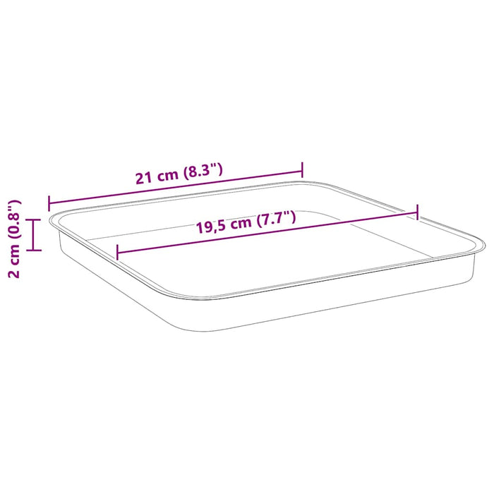 Tavă Pătrată pentru Flori 6 pcs Negru 21 x 21 x 2 cm Plastic - WALTI WALTI