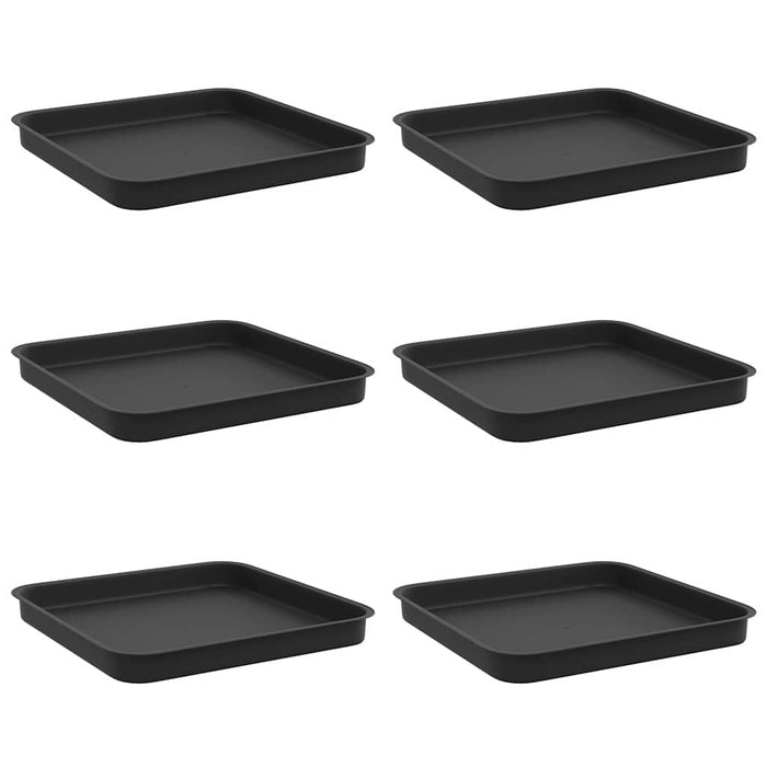 Tavă Pătrată pentru Flori 6 pcs Negru 25,5 x 25,5 x 2,5 cm - WALTI WALTI