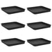 Tavă Pătrată pentru Flori 6 pcs Negru 25,5 x 25,5 x 2,5 cm - WALTI WALTI