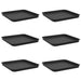 Tavă Pătrată pentru Flori 6 pcs Negru 32 x 32 x 2,5 cm Plastic - WALTI WALTI