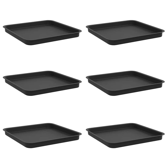 Tavă Pătrată pentru Flori 6 pcs Negru 36 x 36 x 2.5 cm Plastic - WALTI WALTI