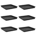 Tavă Pătrată pentru Flori 6 pcs Negru 36 x 36 x 2.5 cm Plastic - WALTI WALTI