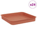 Tavă Pătrată pentru Flori 24 pcs Roșu cărămidă 15 x 15 x 2 cm - WALTI WALTI