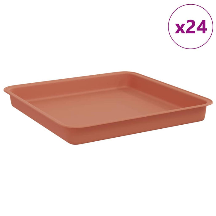 Tavă Pătrată pentru Flori 24 pcs Roșu cărămidă 18 x 18 x 2 cm - WALTI WALTI