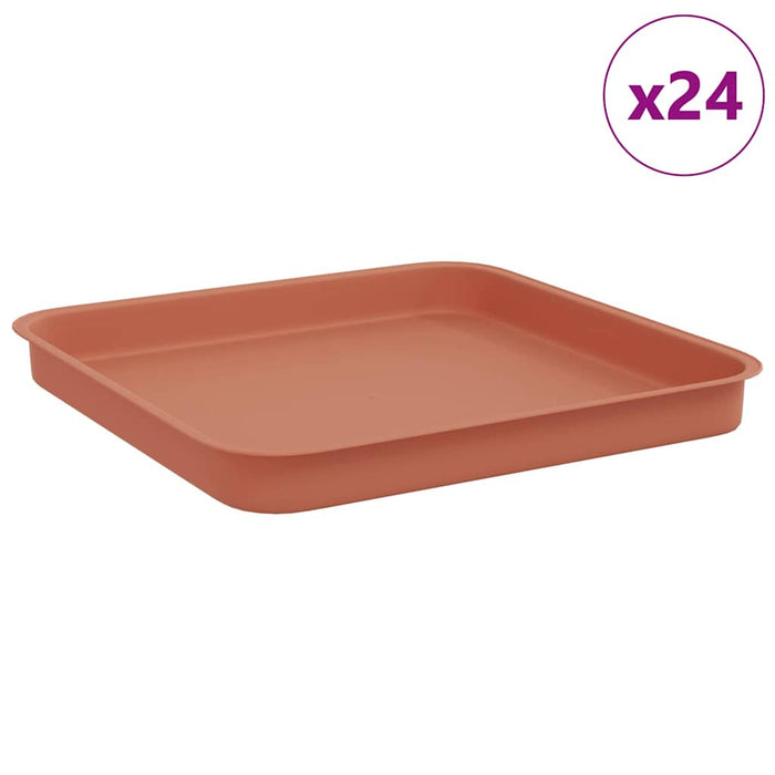 Tavă Pătrată pentru Flori 24 pcs Roșu cărămidă Plastic - WALTI WALTI