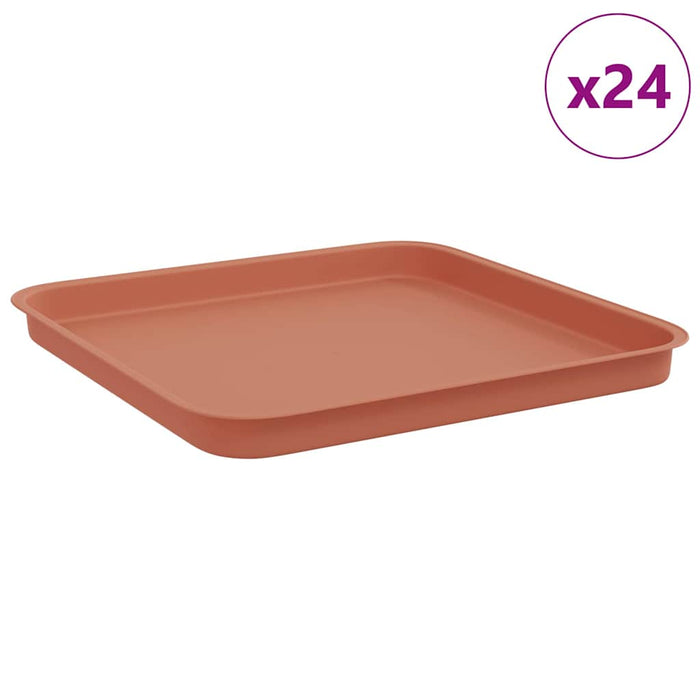Tavă Pătrată pentru Flori 24 pcs Roșu cărămidă 32 x 32 x 2,5 cm - WALTI WALTI