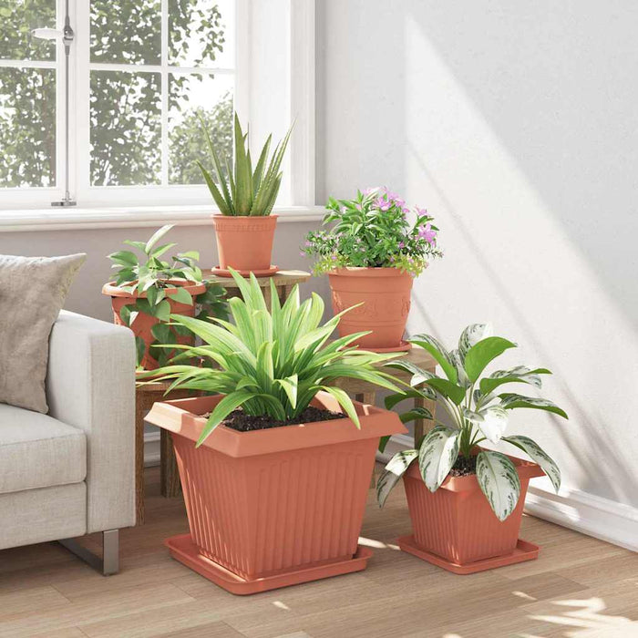 Tavă Pătrată pentru Flori 24 pcs Roșu cărămidă 36 x 36 x 2.5 cm - WALTI WALTI