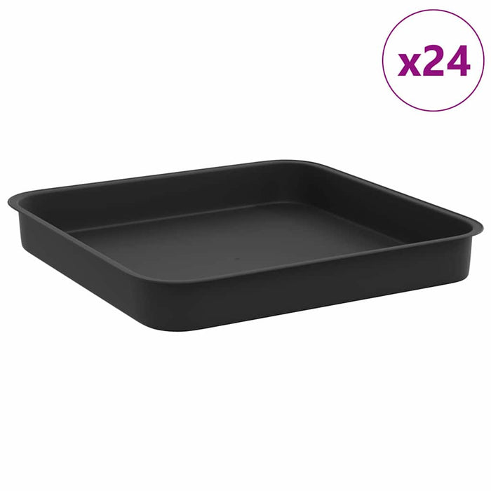 Tavă Pătrată pentru Flori 24 pcs Negru 15 x 15 x 2 cm Plastic - WALTI WALTI