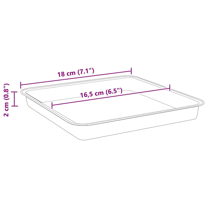 Tavă Pătrată pentru Flori 24 pcs Negru 18 x 18 x 2 cm Plastic - WALTI WALTI