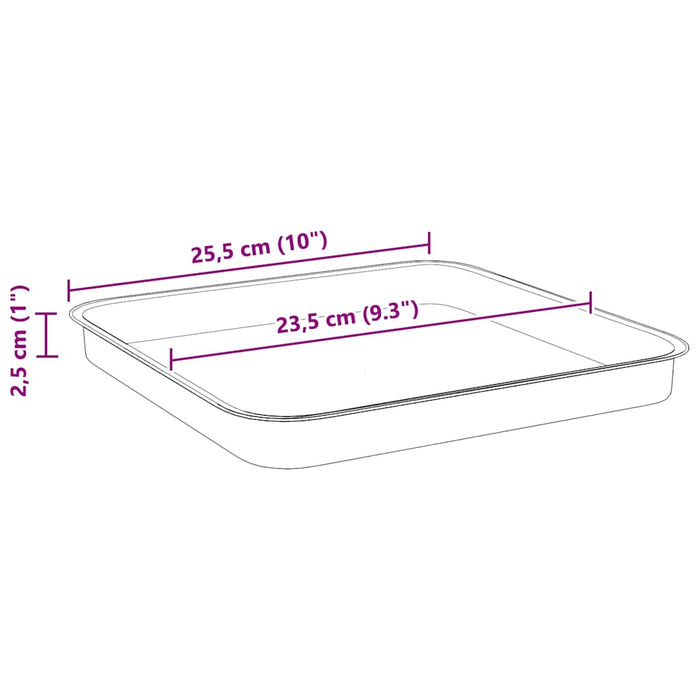 Tavă Pătrată pentru Flori 24 pcs Negru 25,5 x 25,5 x 2,5 cm - WALTI WALTI