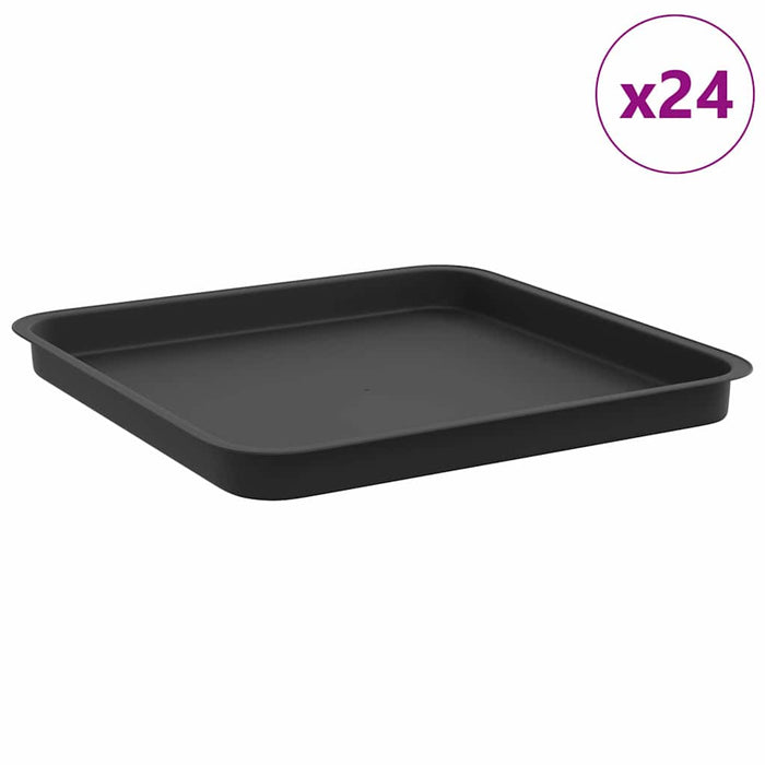 Tavă Pătrată pentru Flori 24 pcs Negru 36 x 36 x 2.5 cm Plastic - WALTI WALTI