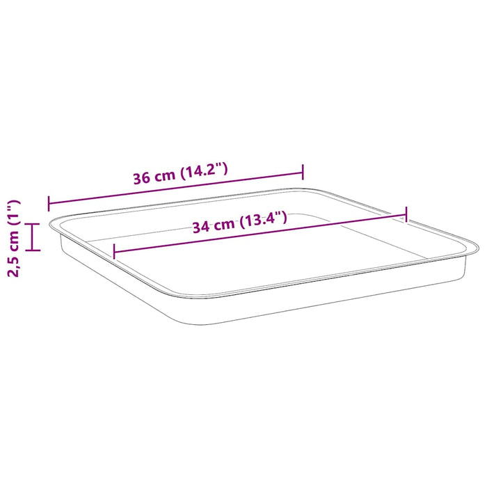 Tavă Pătrată pentru Flori 24 pcs Negru 36 x 36 x 2.5 cm Plastic - WALTI WALTI