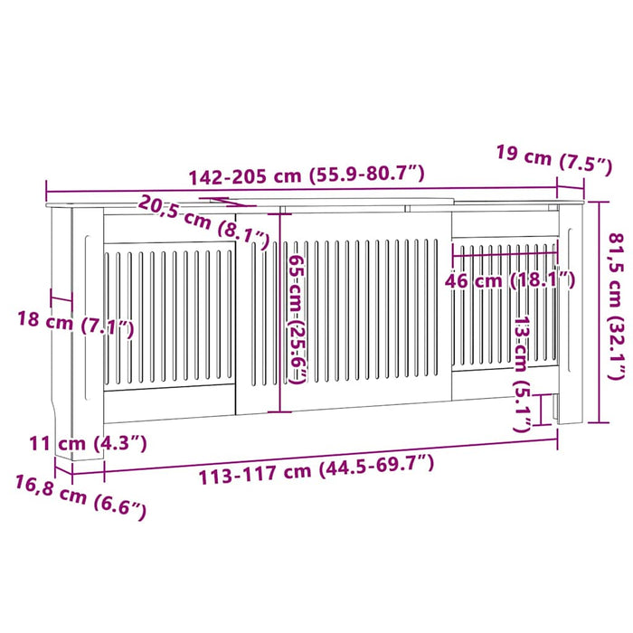 Capac pentru radiator 2 pcs Alb 205 x 20,5 x 81,5cm - WALTI WALTI
