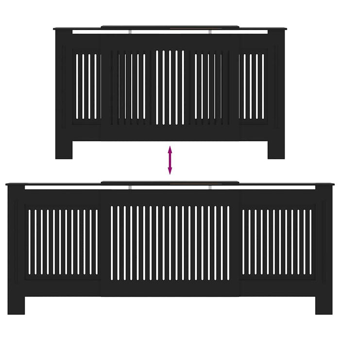 Capac pentru radiator 2 pcs Negru 205 x 20,5 x 81,5cm - WALTI WALTI